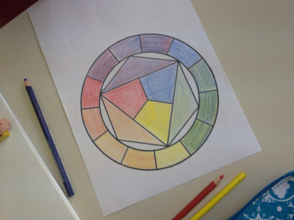 Teoria dei colori classe 5a: il cerchi di Itten e riflessione sui